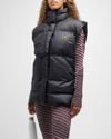 Adidas By Stella Mccartney Gile Oversized Puffer Vest In Black