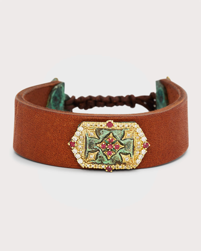 Armenta Multi-stone Art Leather Bracelet