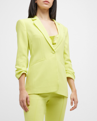 Cinq À Sept Women's Khloe Crepe Ruched Blazer In Key Lime