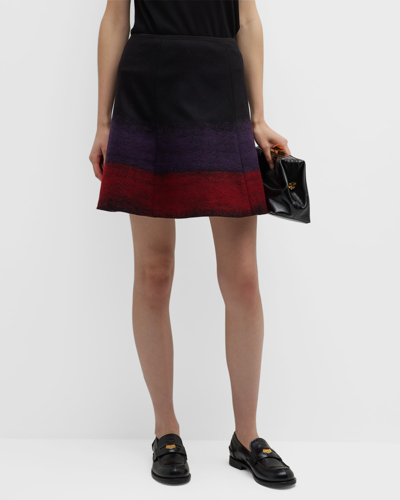 Emporio Armani Ombre Cashmere-blend Mini Skirt In Pattern