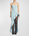 MATICEVSKI TRIUMPH HIGH-LOW GOWN WITH RUFFLE DETAIL