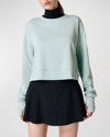 Sweaty Betty After Class Cropped Sweatshirt In Vista Blue