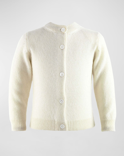 Rachel Riley Girl's Cashmere Cardigan In Ivory
