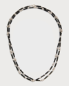 NIKOS KOULIS OUI DIAMOND AND BLACK ENAMEL BEADED NECKLACE, 28"L