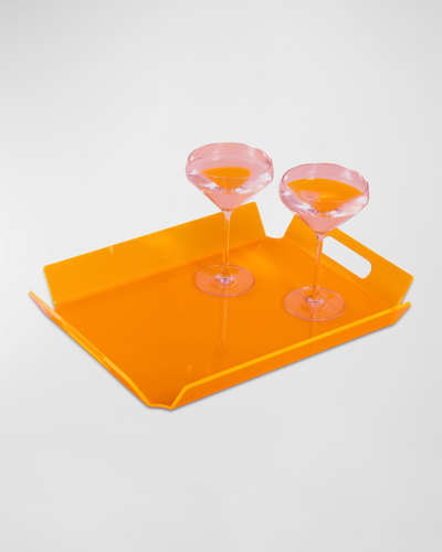Bey-berk Dezi Acrylic Tray In Orange
