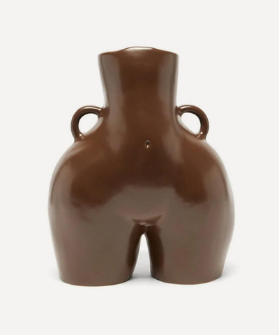 Anissa Kermiche Love Handles Vase In Matte Chocolate