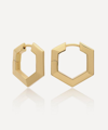 Rachel Jackson 22ct Gold-plated Bevelled Hexagon Hoop Earrings In Gold
