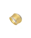 Marco Bicego LUNARIA 18K GOLD MEDIUM BAND RING WITH DIAMONDS,PROD198510006