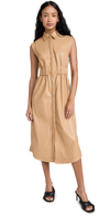 Jonathan Simkhai Nima Faux Leather Midi Dress In Camel