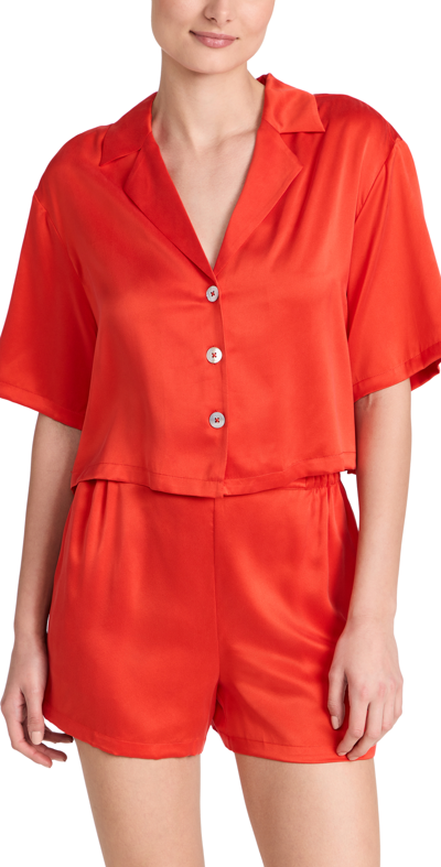 Lunya Washable Silk Button Up Short Pj Set