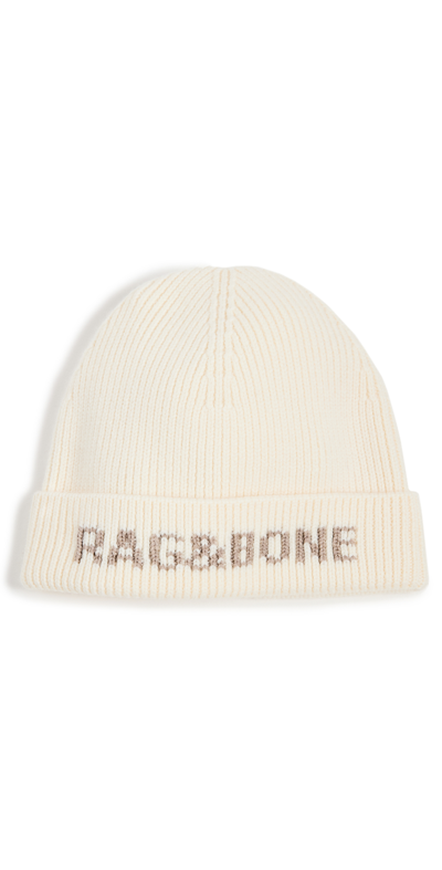 Rag & Bone Women's Margo Wool-blend Logo Beanie In Ivory Multi
