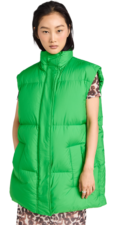 Stand Studio Women's Zola Oversized Puffer Vest In 56000 Bright Green