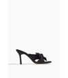 LOEFFLER RANDALL CLAUDIA PLEATED SKINNY HEEL MULE IN BLACK