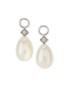 JUDE FRANCES WHITE GOLD PEARL BRIOLETTE EARRING CHARMS,PROD178920407