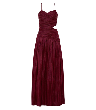 Aje Pleated Laurier Maxi Dress In Red