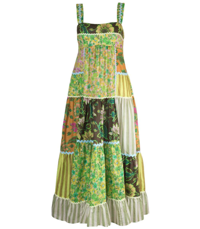 Alemais Winnie Patchwork Appliquéd Printed Cotton Maxi Dress In Multi