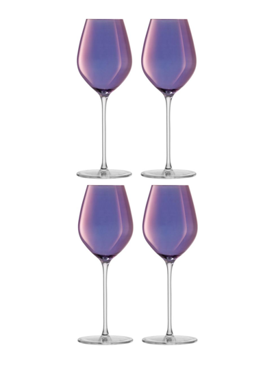 Lsa Aurora Champagne Tulip Glass, Set Of 4 In Violet