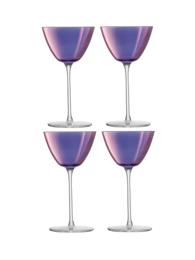 Lsa Aurora Martini Glass, Set Of 4 In Violet