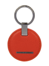 Porsche Design Men's Leather Keyring Circle In Lava Orange