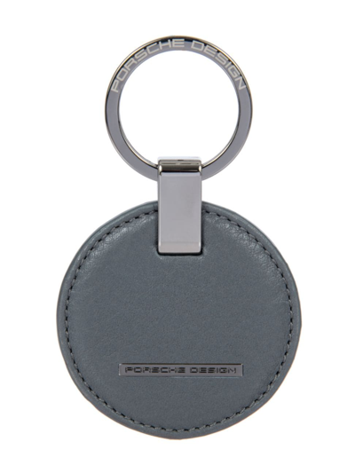 Porsche Design Men's Circle Leather Logo Keyring In Anthracite Matte