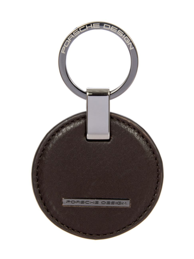 PORSCHE DESIGN MEN'S LEATHER KEYRING CIRCLE