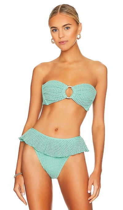 Montce Swim Tori Bandeau Bikini Top In Turquoise