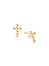 Saks Fifth Avenue Women's 14k Yellow Gold Beaded Cross Stud Earrings In Yellow Gold
