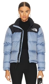 The North Face Nuptse Cropped Down Jacket In Folk Blue In Folk Blue