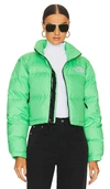 The North Face Nuptse Short Jacket In Lime