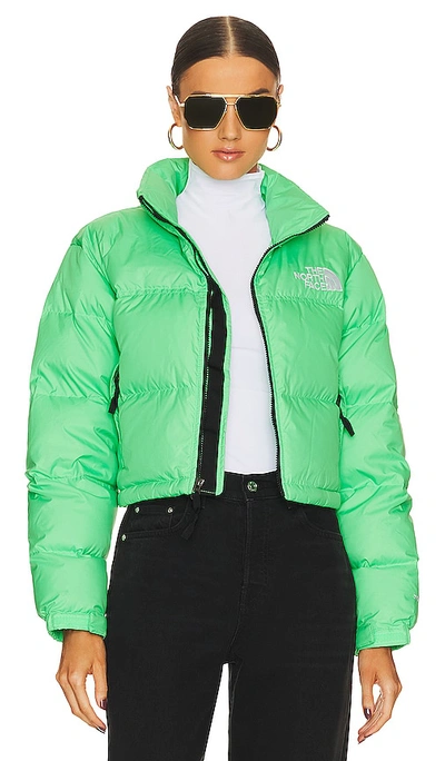 The North Face Nuptse Short Jacket In Lime