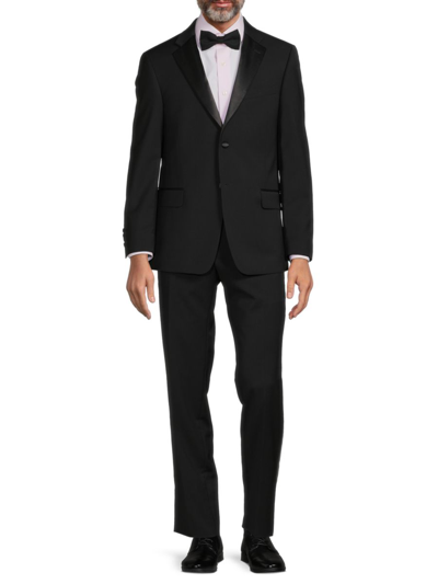 Saks Fifth Avenue Men's Modern Fit Notch Lapel Wool Blend Tuxedo In Black