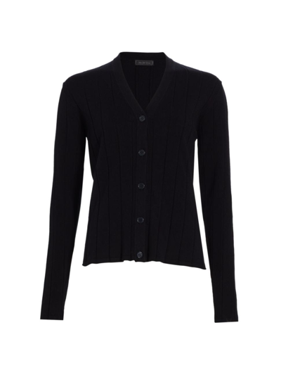 Saks Fifth Avenue Women's Collection Rib-knit Cardigan In Black