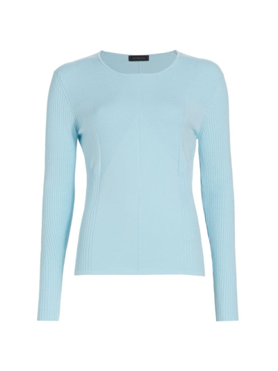 Saks Fifth Avenue Women's Collection Rib-knit Pullover Sweater In Sky Blue