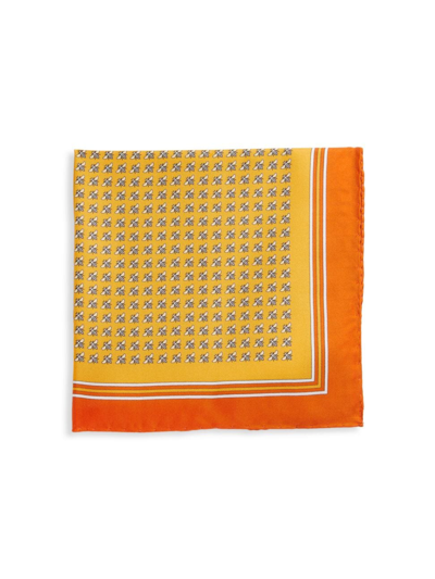 Saks Fifth Avenue Men's Collection Bee Print Pocket Square In Lemonade