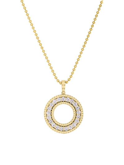 Roberto Coin Women's Siena 18k Gold & Diamond Open Circle Large Pendant Necklace In Yellow Gold