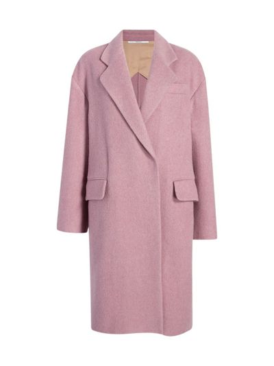 Another Tomorrow Oversized Wool Coat In Orchid