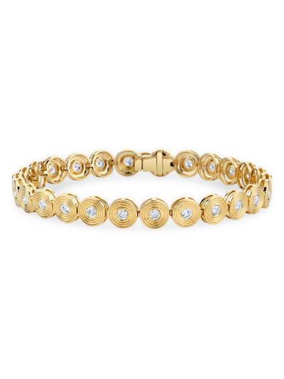Sydney Evan Women's Small Stone 14k Gold & Diamond Fluted Tennis Bracelet