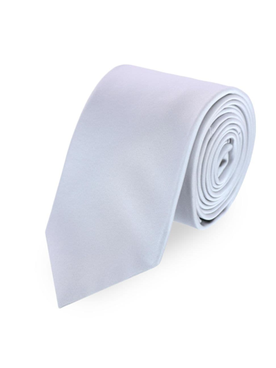 Trafalgar Men's Sutton Solid Colour Silk Necktie In White