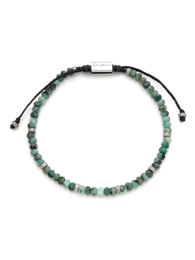 Jan Leslie Men's Gemstone Beaded Bracelet In Emerald