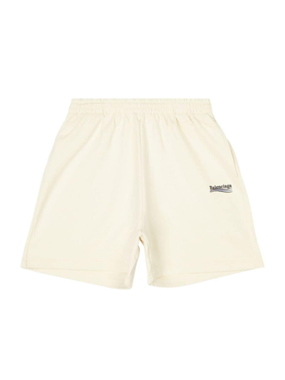 Balenciaga Political Campaign Sweat Shorts In Cream