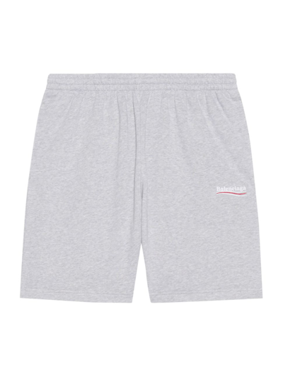 Balenciaga Political Campaign Sweat Shorts In Heather Grey Red