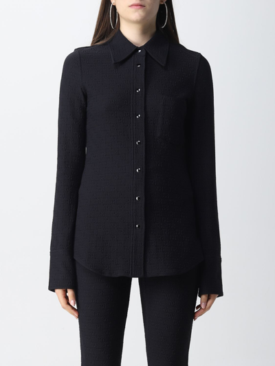 Alexander Wang Long-sleeved Fitted Shirt In Black