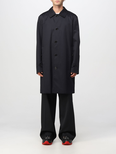 Burberry Check Reversible Gabardine Car Coat In Black