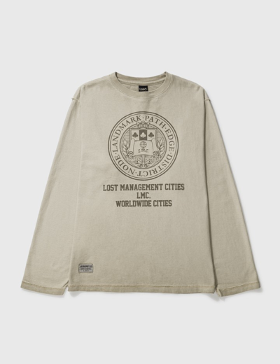 Lmc Overdyed University Long Sleeve T-shirt In Beige