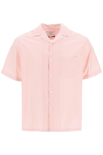 Portuguese Flannel Silk-blend Short-sleeved Shirt In Pink