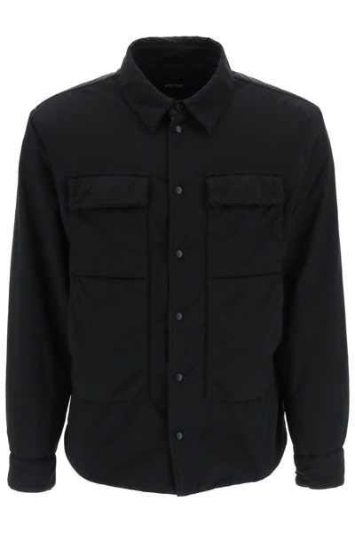 Aspesi Xenon Shirt Jacket In Black Technical