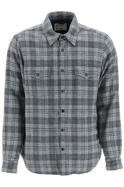 Aspesi Padded Flannel Overshirt In Gray