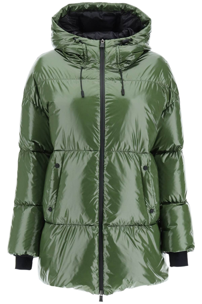Herno Laminar Laminar Glazed Ripstop Oversize Down Jacket In Green