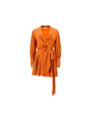 Zimmermann Plunge-neck Wrap-over Silk Mini Dress In Orange