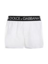 Dolce & Gabbana Short Swim Trunks With Branded Stretch Waistband In White